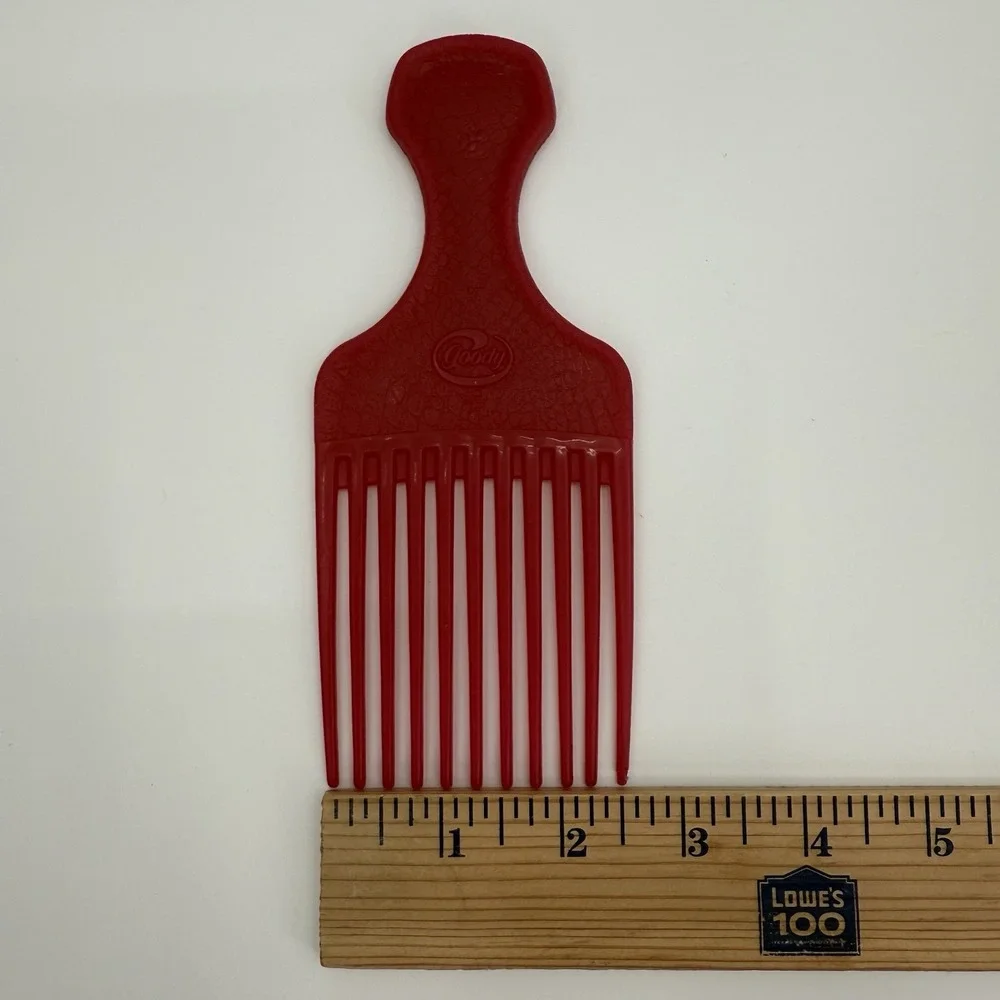 Vintage Goody USA 1999 Red Textured Hair Lift Pick Comb Detangle Style‎ Fluff
